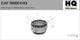 HQ EAF760001HQ - ESTATOR NUEVO BOSCH Type 12V 100Amp 104,00mm 142,00mm 27,00m