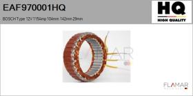 HQ EAF970001HQ - ESTATOR NUEVO BOSCH Type 12V 115Amp 104,00mm 142,00mm 29,00m