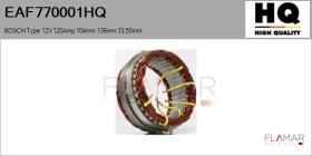HQ EAF770001HQ - ESTATOR NUEVO BOSCH Type 12V 120Amp 104,00mm 136,00mm 33,50m