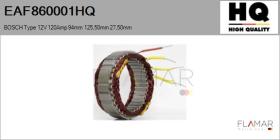 HQ EAF860001HQ - ESTATOR NUEVO BOSCH Type 12V 120Amp 94,00mm 125,50mm 27,50mm