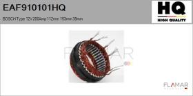 HQ EAF910101HQ - ESTATOR NUEVO BOSCH Type 12V 200Amp 112,00mm 153,00mm 39,00m