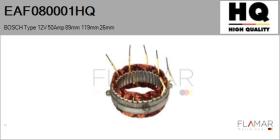 HQ EAF080001HQ - ESTATOR NUEVO BOSCH Type 12V 50Amp 89,00mm 119,00mm 26,00mm