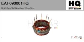 HQ EAF090001HQ - ESTATOR NUEVO BOSCH Type 12V 70Amp 89,00mm 118,00mm 29,00mm