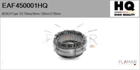 HQ EAF450001HQ - ESTATOR NUEVO BOSCH Type 12V 70Amp 94,00mm 128,00mm 27,50mm