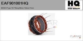 HQ EAF901001HQ - ESTATOR NUEVO BOSCH Type 12V 75Amp 90,00mm 124,00mm 31,00mm