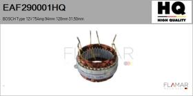HQ EAF290001HQ - ESTATOR NUEVO BOSCH Type 12V 75Amp 94,00mm 128,00mm 31,50mm