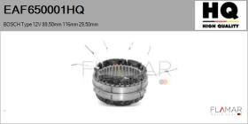 HQ EAF650001HQ - ESTATOR NUEVO BOSCH Type 12V 89,50mm 116,00mm 29,50mm