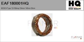 HQ EAF180001HQ - ESTATOR NUEVO BOSCH Type 12V 90Amp 104,00mm 145,00mm 29,00mm