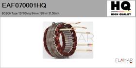 HQ EAF070001HQ - ESTATOR NUEVO BOSCH Type 12V 90Amp 94,00mm 128,00mm 31,50mm