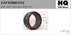 HQ EAF630601HQ - ESTATOR NUEVO BOSCH Type 24V 120Amp 126,00mm 166,50mm 45,00m