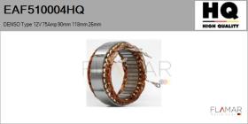 HQ EAF510004HQ - ESTATOR NUEVO DENSO Type 12V 75Amp 90,00mm 118,00mm 26,00mm