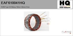 HQ EAF610041HQ - ESTATOR NUEVO FORD Type 12V 90Amp 100,00mm 126,00mm 21,00mm