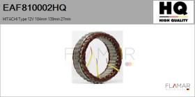 HQ EAF810002HQ - ESTATOR NUEVO HITACHI Type 12V 104,00mm 139,00mm 27,00mm