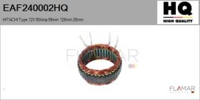 HQ EAF240002HQ - ESTATOR NUEVO HITACHI Type 12V 80Amp 98,00mm 126,00mm 28,00m