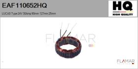 HQ EAF110652HQ - ESTATOR NUEVO LUCAS Type 24V 30Amp 90,00mm 127,00mm 25,00mm