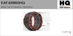 HQ EAF420003HQ - ESTATOR NUEVO MARELLI Type 12V 70Amp 92,00mm 118,00mm 29,50m
