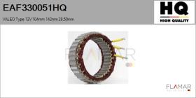 HQ EAF330051HQ - ESTATOR NUEVO VALEO Type 12V 104,00mm 142,00mm 28,50mm