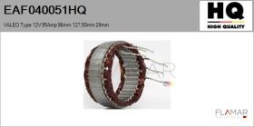 HQ EAF040051HQ - ESTATOR NUEVO VALEO Type 12V 95Amp 96,00mm 127,50mm 29,00mm