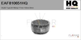 HQ EAF810651HQ - ESTATOR NUEVO VALEO Type 24V 90Amp 111,00mm 143,00mm 30,00mm