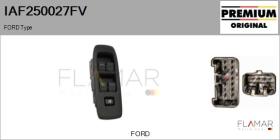 FORD-VOLVO-SAAB IAF250027FV - Interruptor, elevalunas
