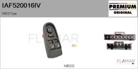 IVECO IAF520016IV - Interruptor, elevalunas IVECO Type