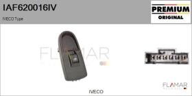 IVECO IAF620016IV - Interruptor, elevalunas IVECO Type