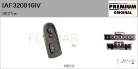 IVECO IAF320016IV - Interruptor, elevalunas IVECO Type