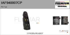 PSA IAF940007CP - Interruptor, elevalunas PSA Type