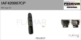 PSA IAF420007CP - Interruptor, elevalunas PSA Type 12V