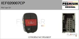 PSA IEF020007CP - Interruptor intermitente de aviso