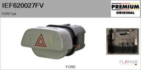 FORD-VOLVO-SAAB IEF620027FV - Interruptor intermitente de aviso