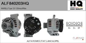 HQ ALF840203HQ - MARELLI Type 12V 120Amp PFR6