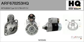HQ ARF670253HQ - MITSUBISHI Type 12V 0,75kW 8T CW