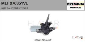 VALEO MLF070351VL - MOT.LP. NUEVO ORIG. VALEO Type 12V REAR HHD