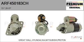 GREAT WALL ARF450183CH - Motor de arranque 12V 1,2kW 8T
