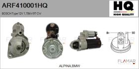 HQ ARF410001HQ - Motor de arranque BOSCH Type 12V 1,70kW 9T CW