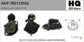 HQ ARF760112HQ - Motor de arranque LETRIKA Type 12V 4,20kW 11T CW