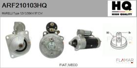 HQ ARF210103HQ - Motor de arranque MARELLI Type 12V 3,50kW 9T CW