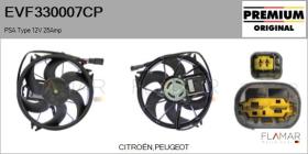 PSA EVF330007CP - Motor eléctrico, ventilador del radiador PSA Type 12V 25Amp