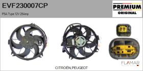PSA EVF230007CP - Motor eléctrico, ventilador del radiador PSA Type 12V 25Amp