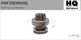 HQ PAF370101HQ - Piñón, arrancador BOSCH Type 11mm 45mm 49mm