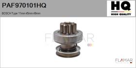 HQ PAF970101HQ - Piñón, arrancador BOSCH Type 11mm 45mm 49mm