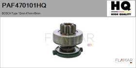 HQ PAF470101HQ - Piñón, arrancador BOSCH Type 12mm 47mm 49mm
