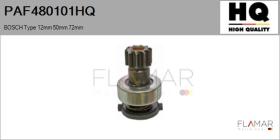 HQ PAF480101HQ - Piñón, arrancador BOSCH Type 12mm 50mm 72mm