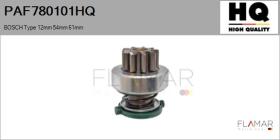 HQ PAF780101HQ - Piñón, arrancador BOSCH Type 12mm 54mm 61mm