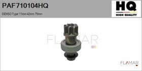 HQ PAF710104HQ - Piñón, arrancador DENSO Type 11mm 42mm 75mm