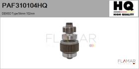 HQ PAF310104HQ - Piñon, arrancador DENSO Type 54mm 102mm
