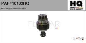HQ PAF410102HQ - Piñón, arrancador HITACHI Type 12mm 53mm 95mm