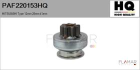 HQ PAF220153HQ - Piñón, arrancador MITSUBISHI Type 12mm 28mm 41mm
