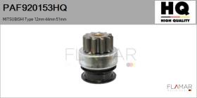 HQ PAF920153HQ - Piñón, arrancador MITSUBISHI Type 12mm 44mm 51mm